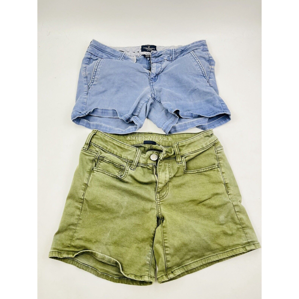 Set of two Blue and Green American Eagle Dress shorts Size 4